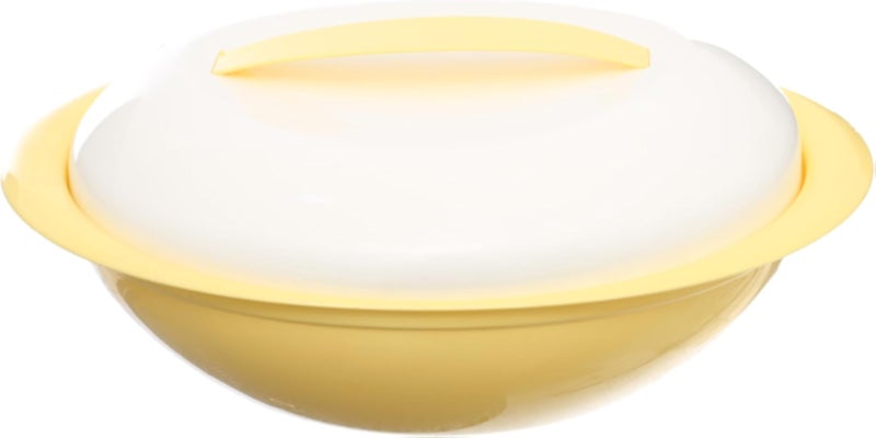 BB High Quality Oval Plastic Microwave Container with Lid 2.7L - Yellow White